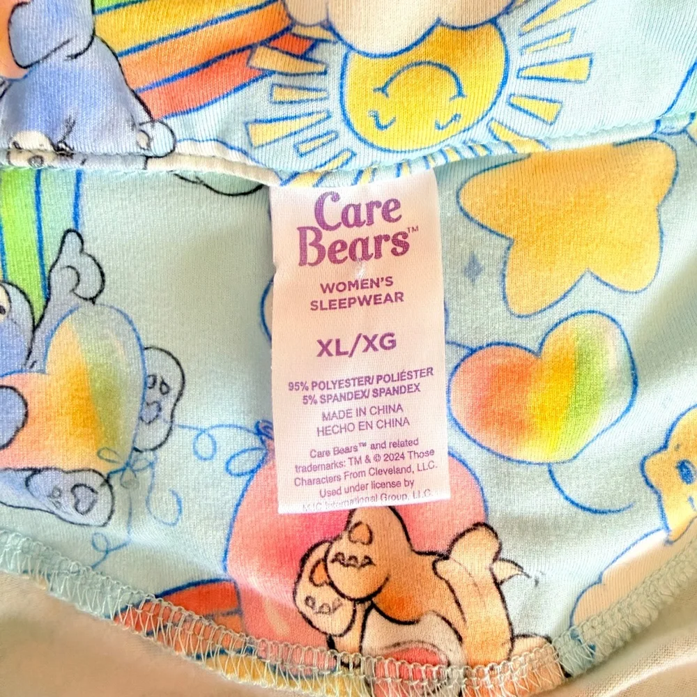 Retro Care Bears Women XL Favorite Bears Pose Pajama Pants Set Kidcore Nostalgic - Picture 10 of 15